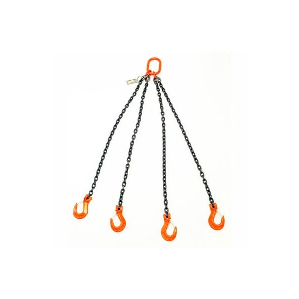 Mazzella Lifting B152004 8' Quad Leg Chain Sling W/ Sling Hook